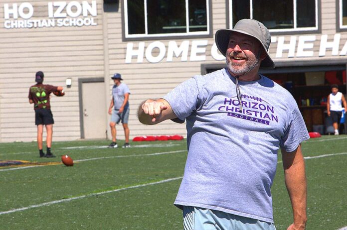 After-being-dormant-for-eight-years,-Keith-Bennett-was-hired-to-re-launch-the-Horizon-Christian-football-program,-where-he-coached-as-a-defensive-coordinator-earlier-in-his-career. After being dormant for eight years, Keith Bennett was hired to re-launch the Horizon Christian football program, where he coached as a defensive coordinator earlier in his career