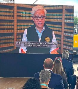 Oregon Governor Tina Kotek shared a recorded message with attendees at the Aug. 26 Lam Research groundbreaking event.