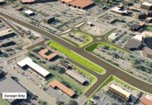 ‘90th will be the new bottleneck’: Analysis of Tualatin Sherwood Road Crossing Illuminates Few Paths Forward Southernly Alignment: A rendering presented to Tualatin City Councilors shows a realigned Tualatin-Sherwood Road extending over Boones Ferry Road and the Portland and Western Railroad.
