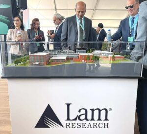 A small-scale replica of the new lab/campus was displayed at the groundbreaking event.