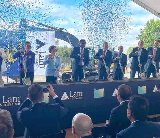 Lam Research Starts $1.5B Expansion Following Tax Abatement Tualatin City Council President Valerie Pratt (left) posed alongside Washington County Chair Kathryn Harrington, U.S. Congresswoman Suzanne Bonamici, Lam Research CEO Tim Archer, Oregon Secretary of State Tobias Read and others for a commemorative photo at the groundbreaking event for the new campus in Tualatin.