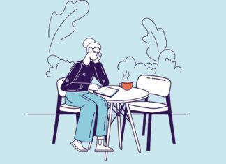 Time to Review Your Medicare Coverage An illistration of a woman reading.